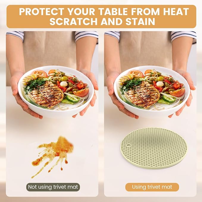 Silicone Trivet Mats 4 Heat Resistant Pot Holders Multipurpose Non-Slip Hot Pads