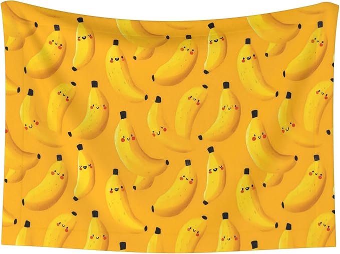Waterproof Dog Blanket Soft Pet Blanket for Puppy Cat, Fleece Cat Throw Blankets for Furniture Bed Couch Sofa Reversible - Bright Yellow Cartoon Bananas