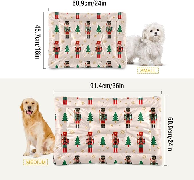 Pet Bed Christmas Nutcracker Dog Bed Mat Absorbing Non Slip Pad Pet Sleeping Mat for Small, Medium, and Large Dogs Puppy Cat 36 in x 24 in