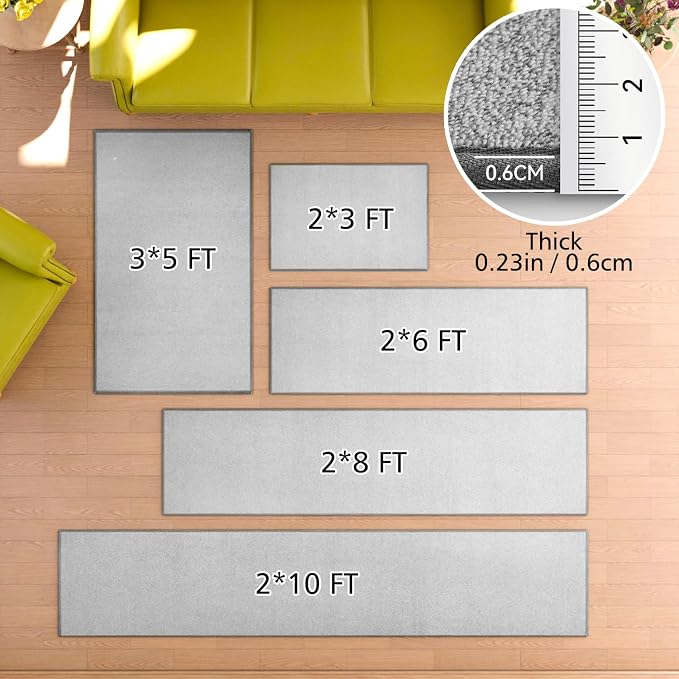 Area Rug with Non Slip Rubber Backing, Washable Soft Floor Carpet