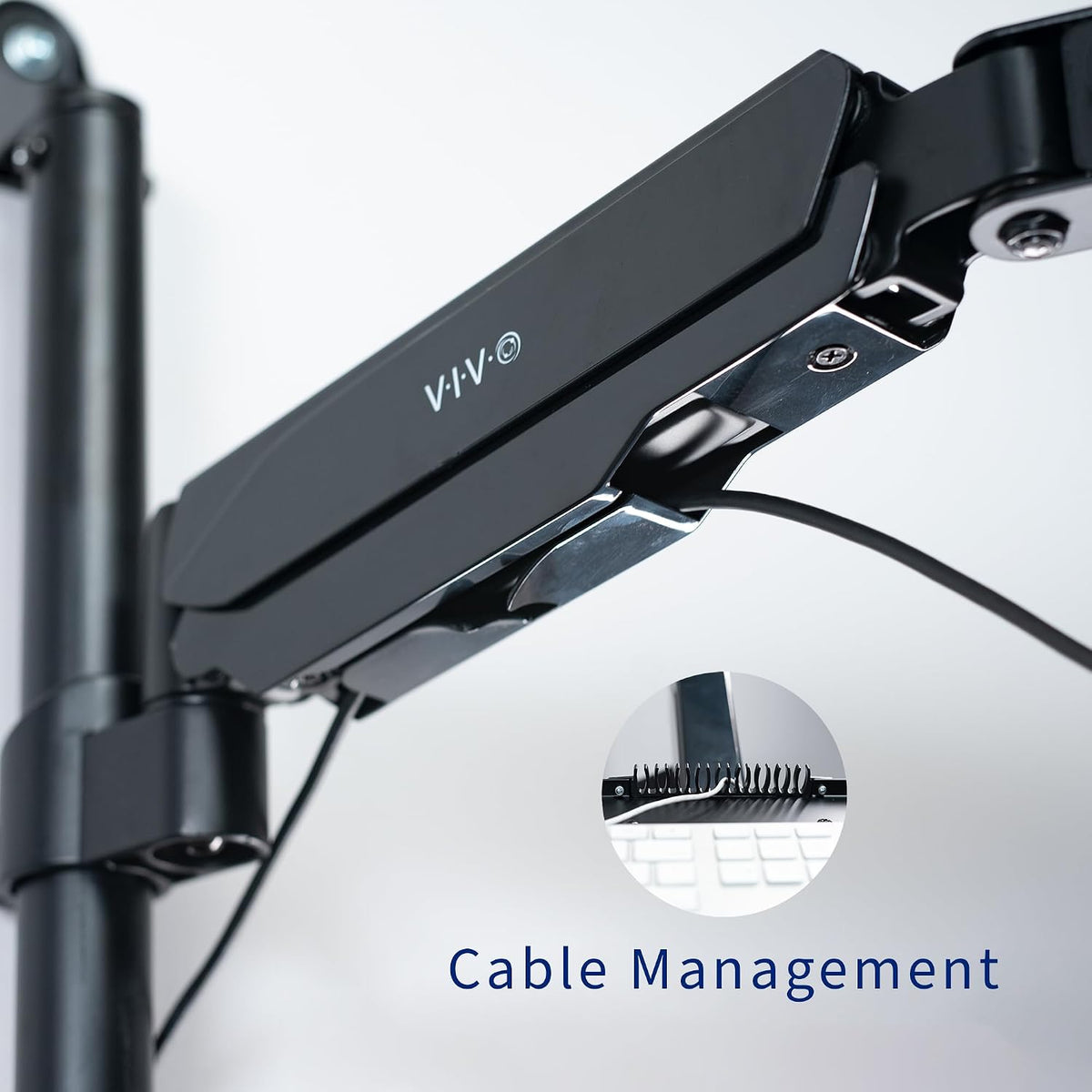 VIVO Black Clamp-on Monitor & Keyboard Tray Desk Mount, STAND-SIT1BW