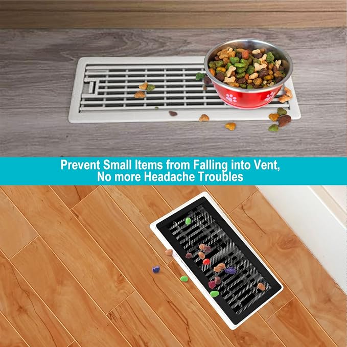 Magnetic Floor Register Vent Covers, 4 x 12 Inch Air Vent Filter Mesh, Sticky