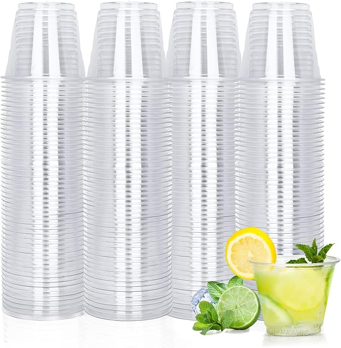 TashiBox 9 oz Crystal Clear Plastic Cups