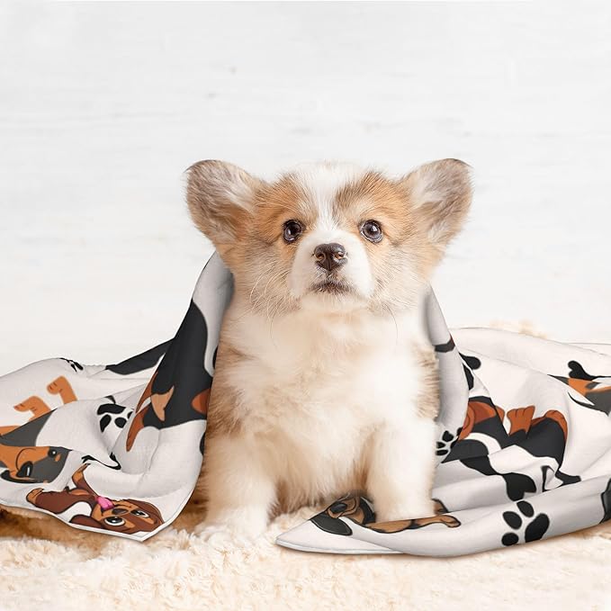 Dachshund Blanket for Dogs - Dog Blankets 23x16 Puppy Pet Throw Blanket for Couch Sofa Bed