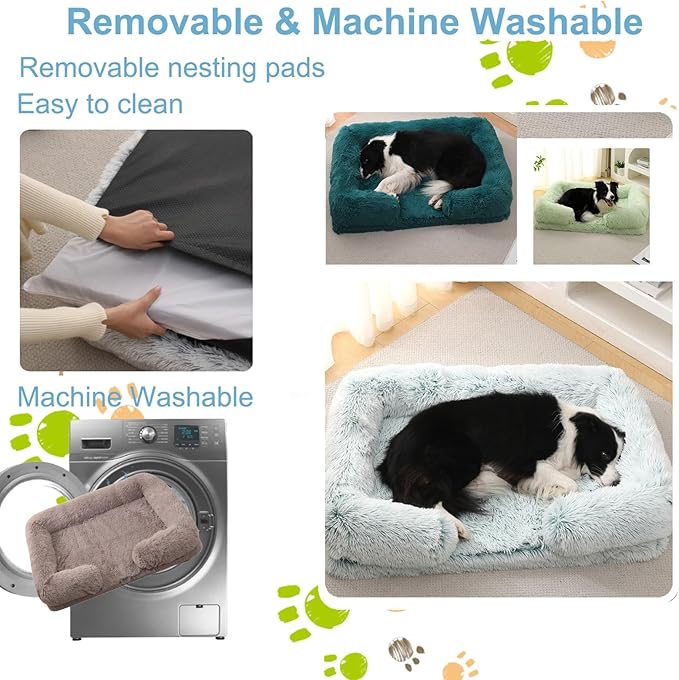 Dog Beds Large Sized dog Orthopedic, Sofa Dog Bed with Waterproof Lining and Nonskid Bottom, Rectangle Washable Dog Bed for Medium Small Dogs and Cats Comfortable ( Color : Brown2 , Size : 51 x 35" )
