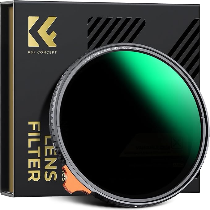 K&F CONCEPT 58mm Ultra-Low Reflectivity Putter Variable ND Filter ND2-ND400 28