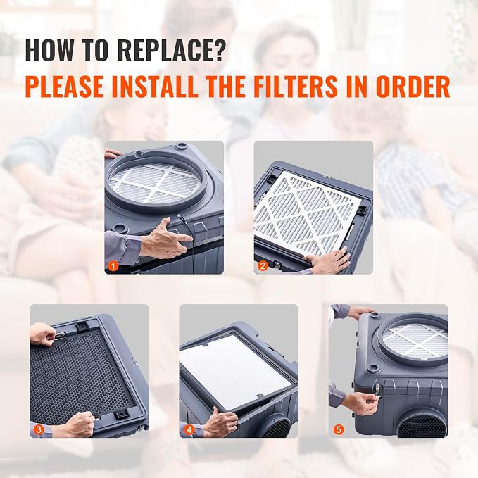 VEVOR Protective Pre Filters, 5 Pack, 15.75'' x 15.75'' Air Filter Replacement