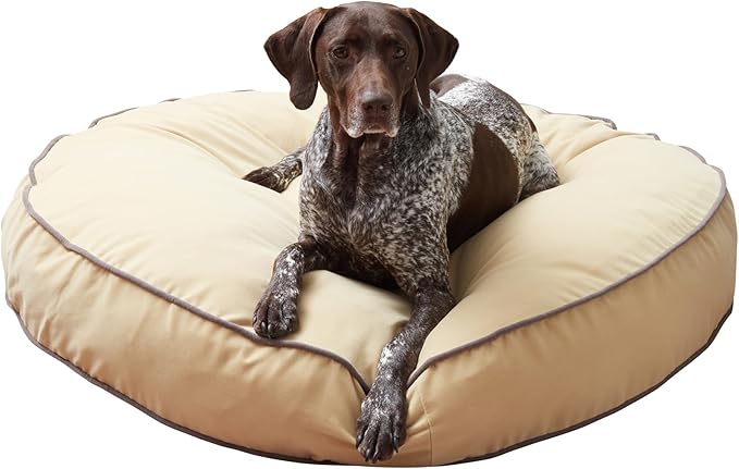 Happy Hounds Scout Round Reversible Pillow Dog Bed, Large (42" x 42"), Beige