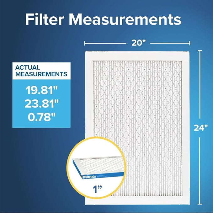 Filtrete 20x24x1 AC Furnace Air Filter, MERV 13, MPR 1900, Premium Allergen