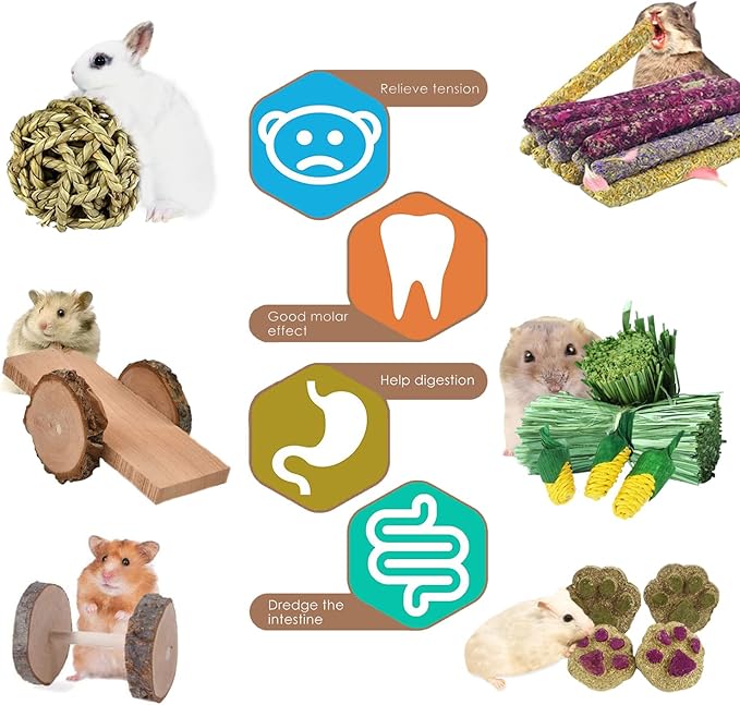 Guinea Pigs Toys, Wooden Rabbit Toys, Bunny for Exercise Molar Teeth Care, Best Choose for Gerbils, Rats, Birds, and Other Small Pets