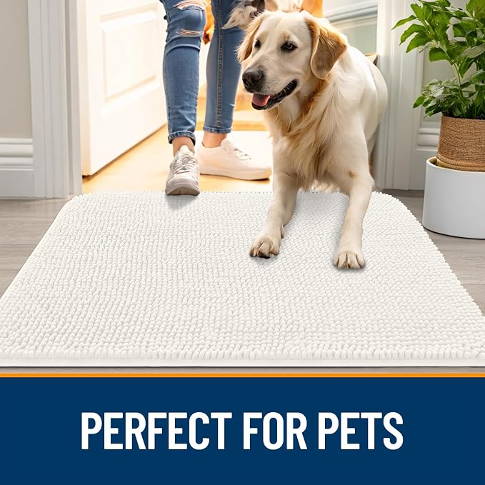 OLANLY Dog Door Mat for Muddy Paws 30x17, Absorbs Moisture and Dirt, Absorbent