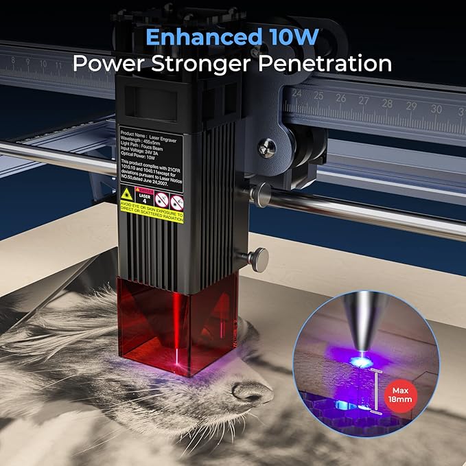 Creality Laser Engraver Machine 10W Output Power, 72W DIY Laser Engraving