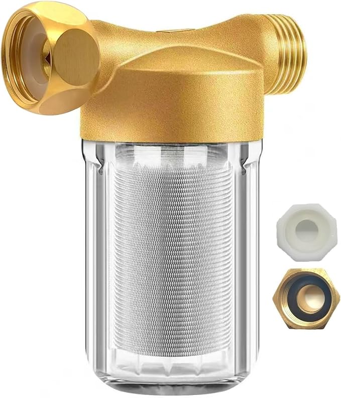 FA21 Washer Water Filter Reusable, brass garden hose filter