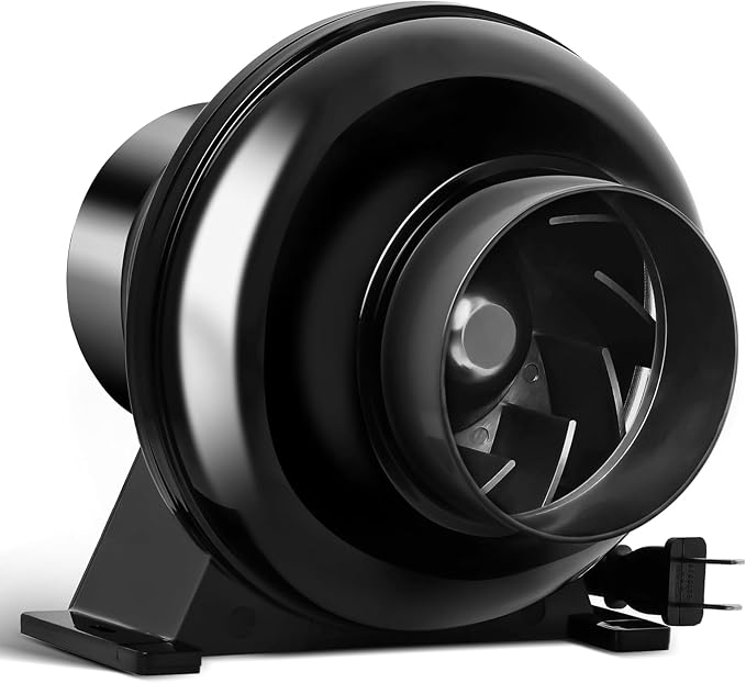iPower 4 Inch 195 CFM Inline Duct Fan HVAC Exhaust Blower Air Circulation Vent