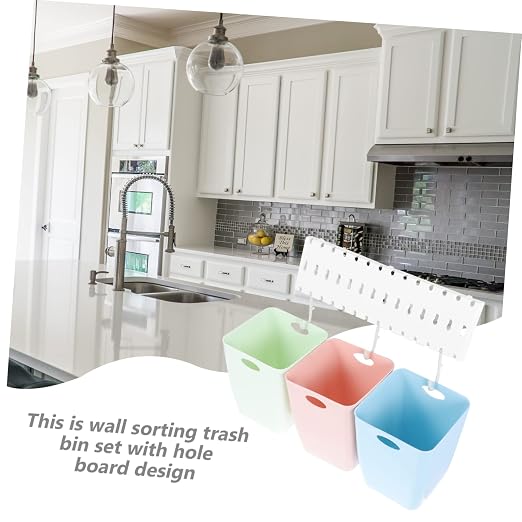 1set Wall-Mounted Sorting Trash Bin Space-Saving Recyclable Garbage Bins