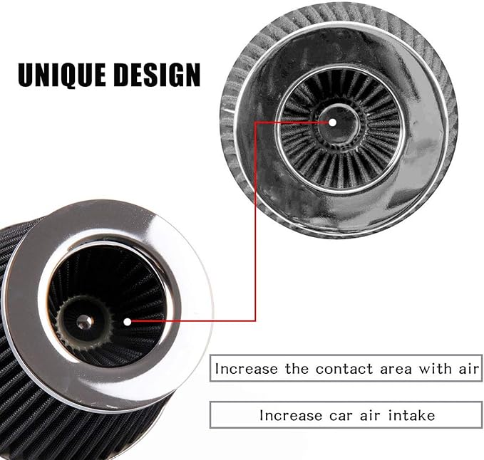 RYANSTAR Universal Clamp-on Air Intake Filter, 3 In /3.5 In /4 In Three