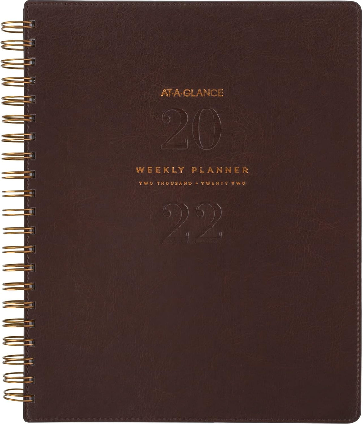 2022 Weekly & Monthly Planner by AT-A-GLANCE, 8-1/2" x 11", Large, Wirebound, Signature Collection, Distressed Brown (YP90509)