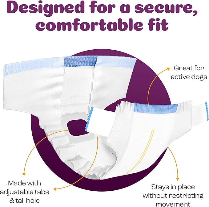 Inspire Pet Care Dog Diapers Female Dogs | Bulk Value Doggie Incontinence, Accidents, for Heat, Pee or Period and Housebreaking (Large (30 Count))