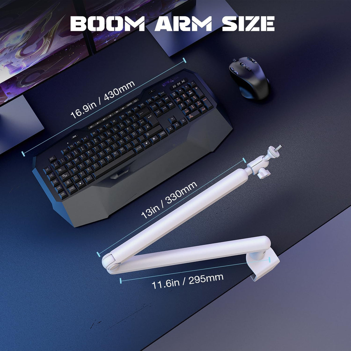 FIFINE BM88W Low Profile Mic Boom Arm for Podcast Recording Streaming