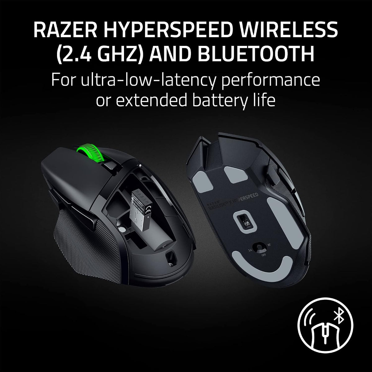 Razer Basilisk V3 X HyperSpeed Customizable Wireless Gaming Mouse, Black