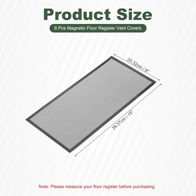 YOKIVE 6 Pcs Magnetic Floor Vent Covers, Floor Register Cover PVC Mesh Air Vent