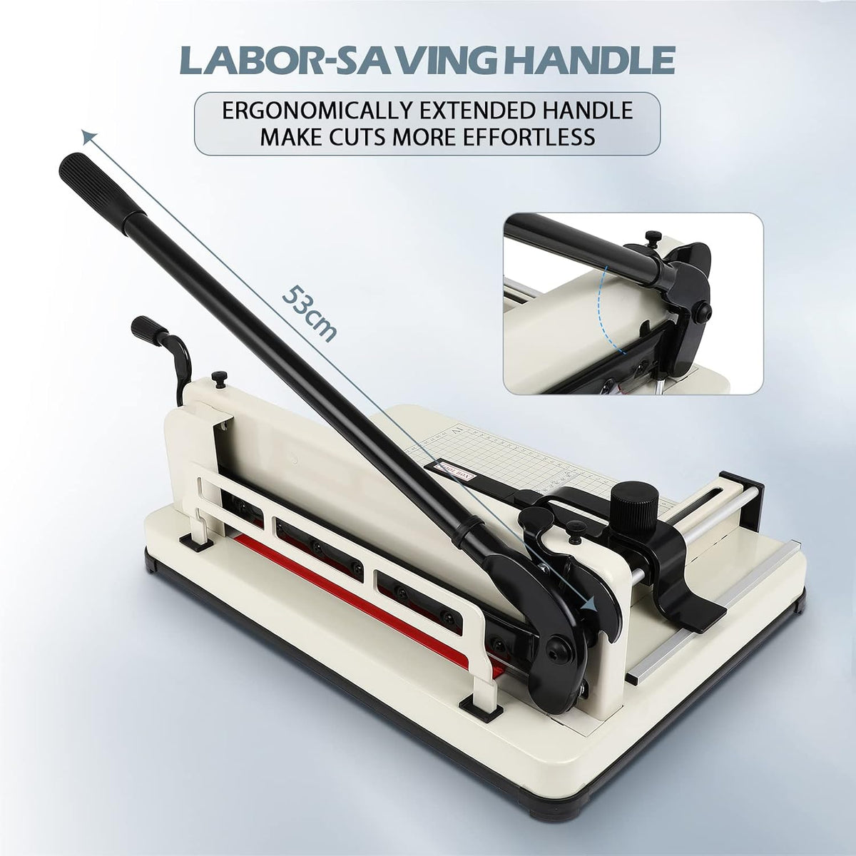 12 Inch Heavy Duty Guillotine Paper Cutter,Cortadora de Papel 400 Sheets Paper Trimmer with Double Safety Protection Durable HSS Blade for Cutting Paper (One Replacement Blade for Free)