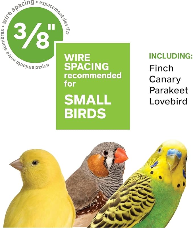 Rustic Retreat Top Bird Cage with Durable Metal Construction, Spacious Interior, and Convenient Top Access Lime Green/Flat Top