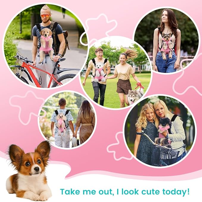 Mosago Dog Backpack Carrier, Pet Sling Front Backpack for Small Medium Dogs 10-16 Lbs, Legs Out, Adjustable Wearable Puppy Chest Travel Bag, Thick Straps & Cushion, Easy-Fit for Hiking/Walking/Camping