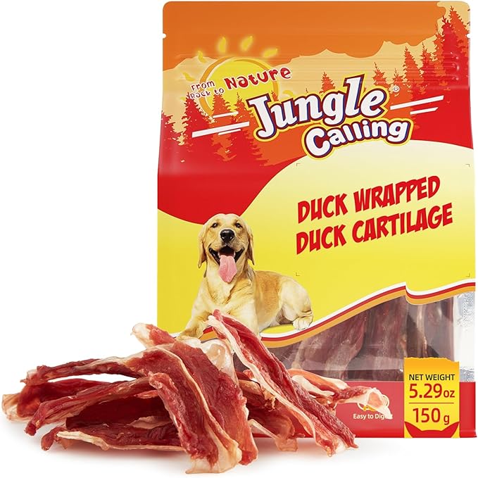 Jungle Calling 21 Count Duck Wrapped Bones Dog Treats, Made with Real Meat & Cartilage, Rawhide Free Dogs Snacks,Healthy, Easily Digestible, and High Protein Chews Bone Treat