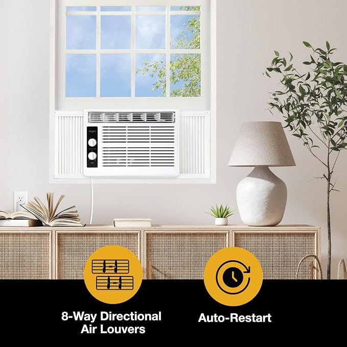 Whirlpool 5, 000 BTU 115V Window Air Conditioner & Dehumidifier