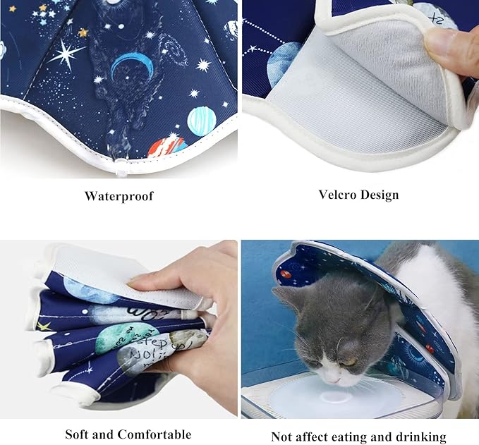 Soft Cat Cone, Adjustable Recovery Collar After Surgery to Prevent Licking Wound, Protective Cat Neck Cone, Comfortable Pet Elizabethan Collar for Cats Kittens and Puppies (X-Small)