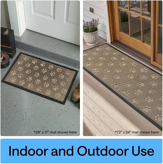 GORILLA GRIP 100% Waterproof All-Season WeatherMAX Doormat US Designed Natural