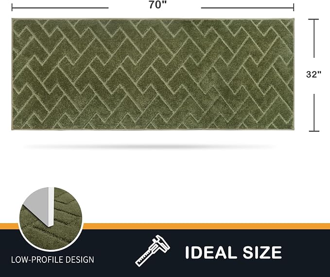 PURRUGS Dirt Trapping Door Mat 32" x 70", Non-Slip Machine Washable Entry Rug