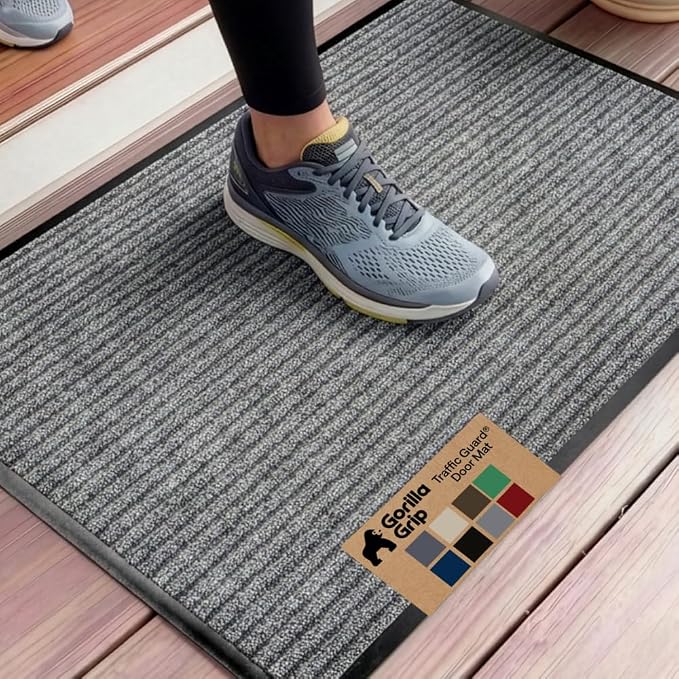 GORILLA GRIP Waterproof Traffic Guard Door Mat, Heavy Duty Entryway Mats