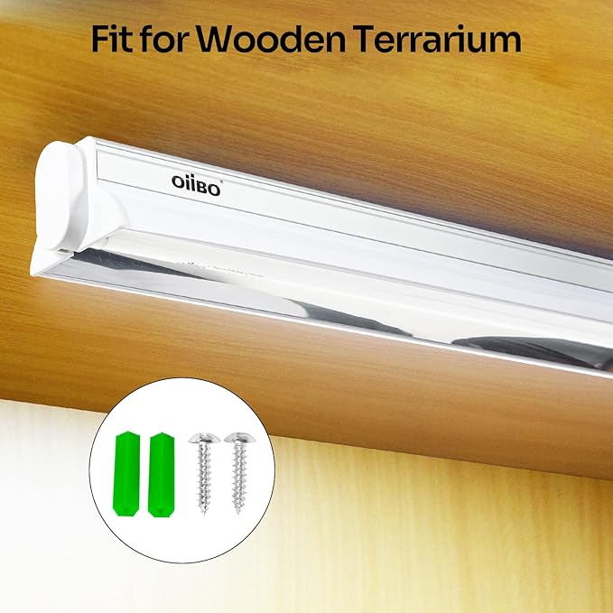 Oiibo T5 HO Reptile Light Fixture UVB Lighting Combo Kit Suit for Desert&Tropical Amphibians Reptiles Terrarium Lamp Hood Light Fixture Include 39W 12.0 UVB Bulb
