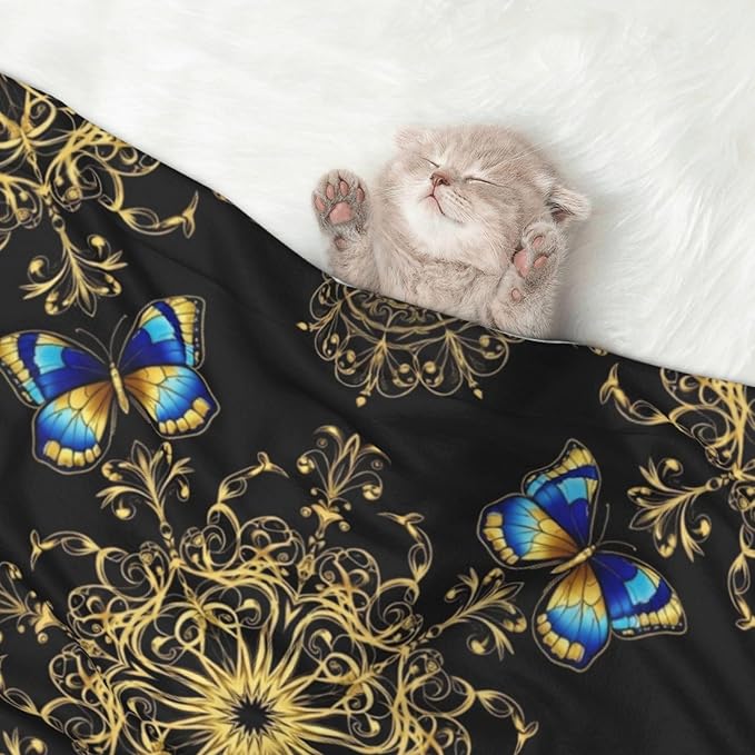 Dog and Cat Blanket in One, Colorful Mandala Art Flower Tie Dye, Double Sided Plush Throw with Raised Dot Pattern on One Side and Flat Velvet on Other for Variety