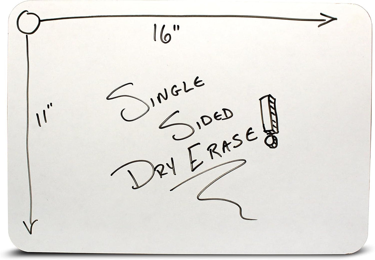 Flipside Products 11" x 16" Large Dry Erase White Boards, Classroom Pack, Single-Sided Lapboard for Class, Reusable for Group Participation - 12 Pack