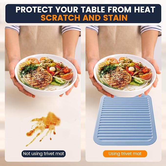 Silicone Trivet Mats 4 Heat Resistant Pot Holders Multipurpose Non-Slip Hot Pads