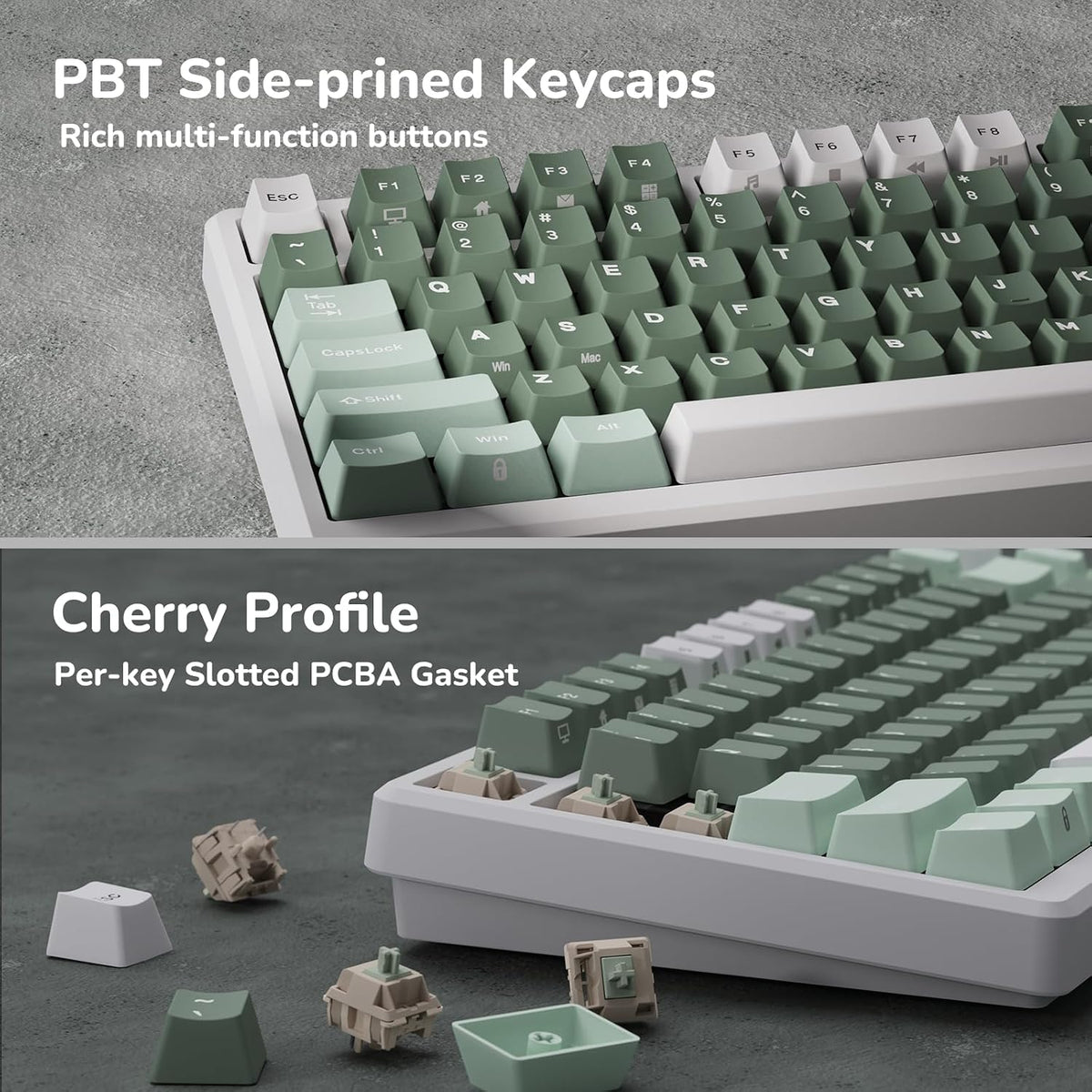 RK ROYAL KLUDGE M75 Wireless Mechanical Keyboard with OLED Display & Knob