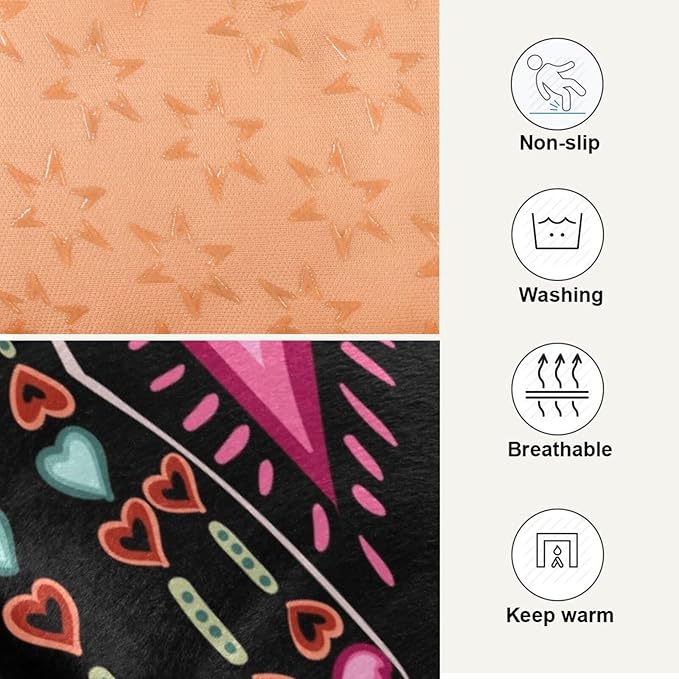 Gothic Cat Sugar Skull Pet Bed Cute Dog Bed Mat Absorbing Non Slip Pad Pet Sleeping Mat for Small, Medium, and Large Dogs Puppy Cat 24 in x 18 in
