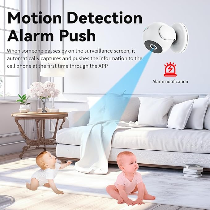 Pets Camera with Magnetic Bracket 1080P Wireless Indoor Security Cam, 170° Wide Angle & Night Vision - Motion Detection Alerts, Easy Installation for Home Safety & Pet Monito