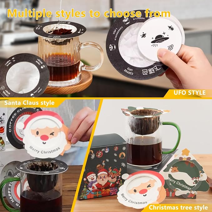 UFO Coffee Filter Paper Bag, Portable Hanging Ear Drip Coffee Bag, Single Serve