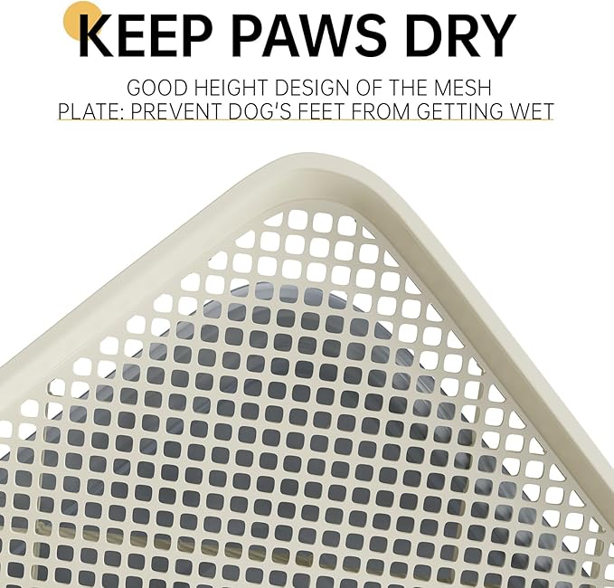 Dog Potty Tray, 23.6"x17.68" Indoor Pet Pee Pad Holder,Puppy Training Holder,Bathroom Dog Litter Box, Pet Toilet for Small and Medium Dogs,Housebreaking Supplies, Pet Products(Gray)
