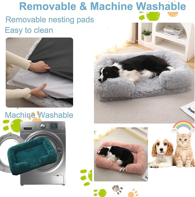 Dog Beds Large Sized dog Orthopedic, Sofa Dog Bed with Waterproof Lining and Nonskid Bottom, Rectangle Washable Dog Bed for Medium Small Dogs and Cats Comfortable ( Color : Blue1 , Size : 31 x 21" )