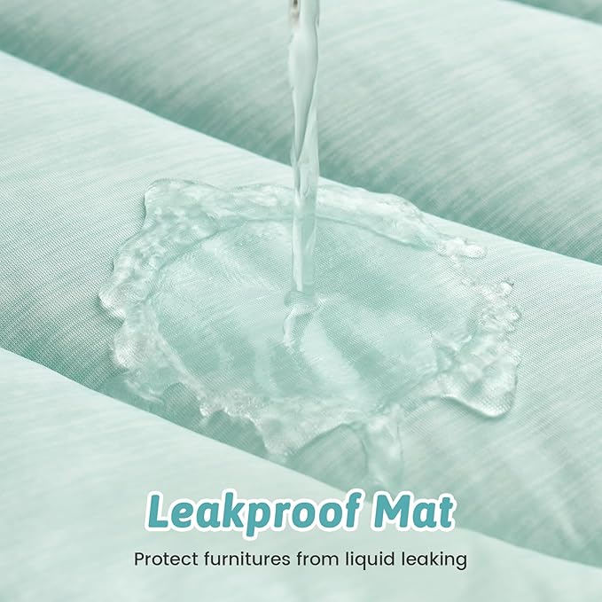 Dog Cooling Mat, Q-Max > 0.4 Leaf Shaped Pet Pad, Liquid Pee Proof Summer Mat for Cats, Washable Sleep Blanket for Bed Couch Floor Indoor, 39x34 inch, Green