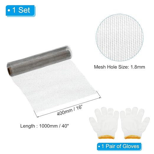 PATIKIL 40"L x 16"W Woven Wire Mesh, 12 Mesh 304 Stainless Steel Air Vent
