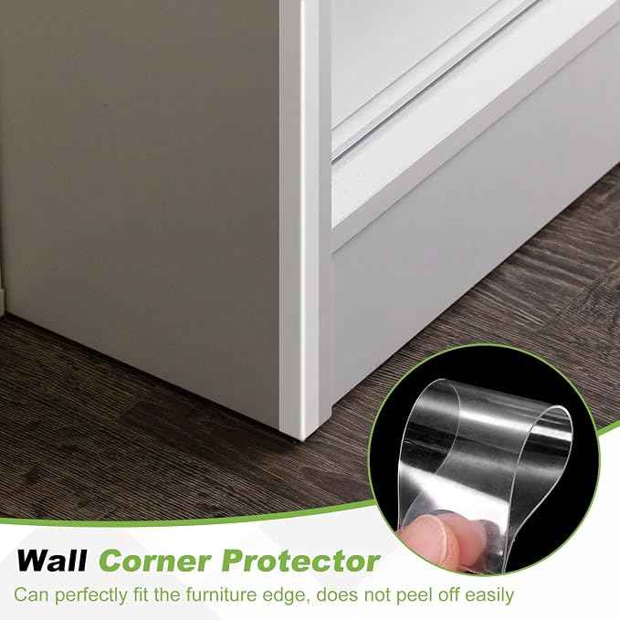 PATIKIL Clear Edge Protector Strip, 3 Roll 1.2 in x 9.8 ft Table Edge Protector