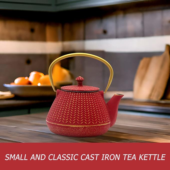 Small Cast Iron Tea Kettle for Stovetop Safe, Durable Teapot