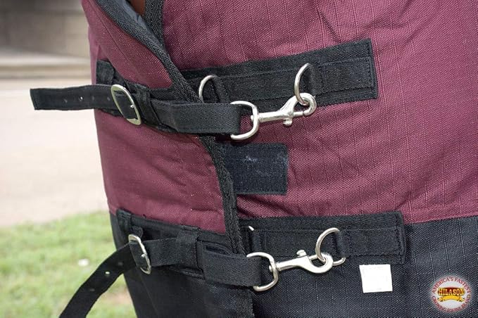 HILASON 1200D Winter Waterproof Poly Horse Blanket Belly Wrap | Turnout Blankets for Horses