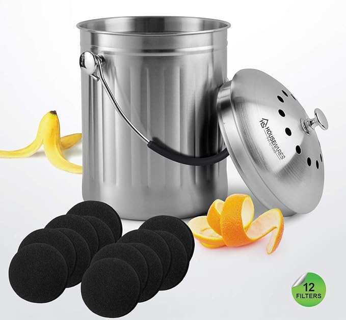 12 Pieces Activated Carbon Compost Bin Filters